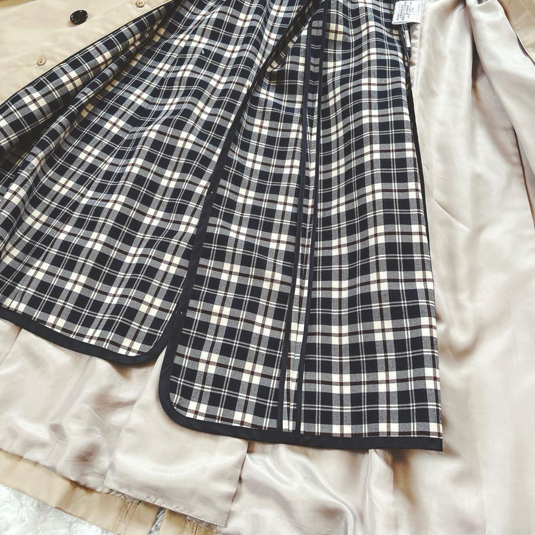 oden様美品 ニューヨーカー トレンチコート ベージュ チェック コットン L