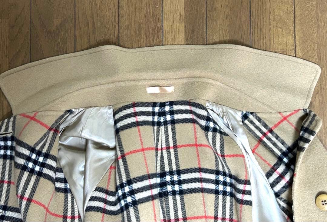 【最高級】バーバリー カシミヤ混 ロングコート　ノバチェック 15BR 　茶色