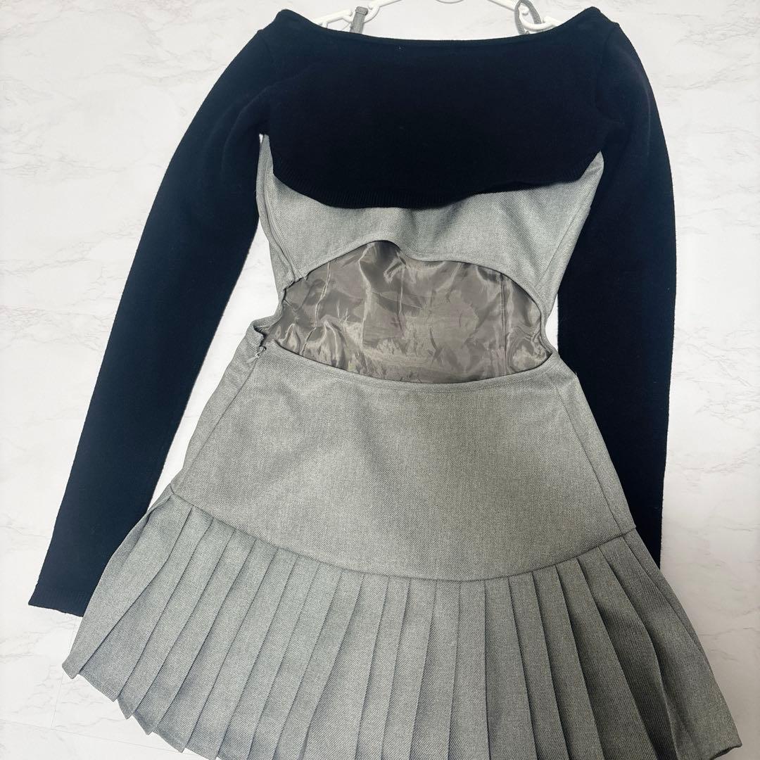 ワンピース andmary Karen knit set mini dress gray S