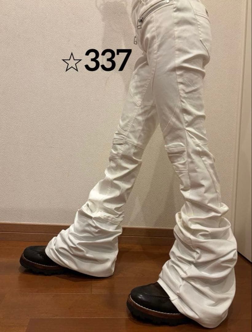 ⭐︎337 ⭐︎401 おまとめ2点　フレアデニム　リバースデニム　ベルボトム　白黒
