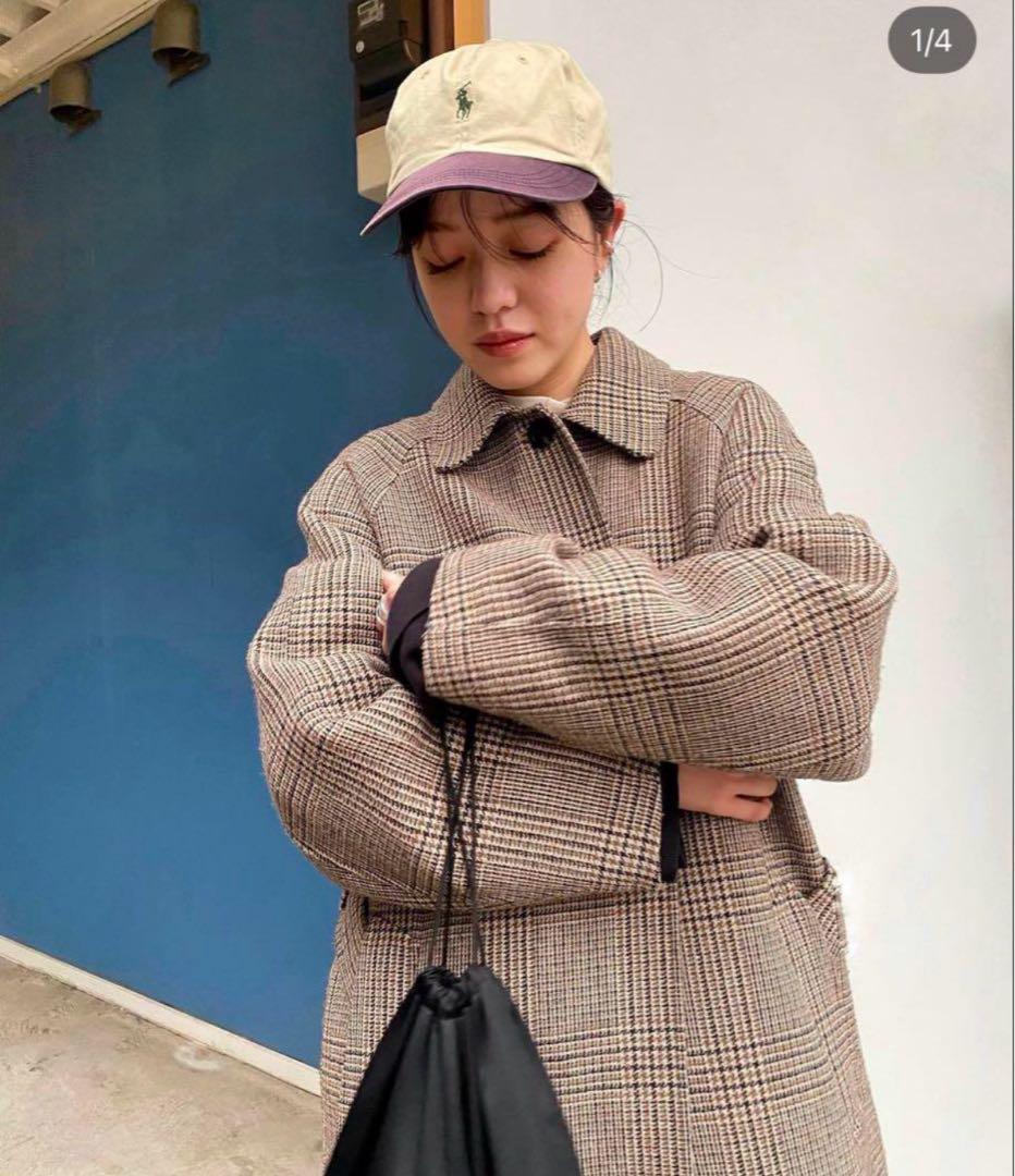 sonさんも着用♡ ステンカラーチェックコート トゥデイフル