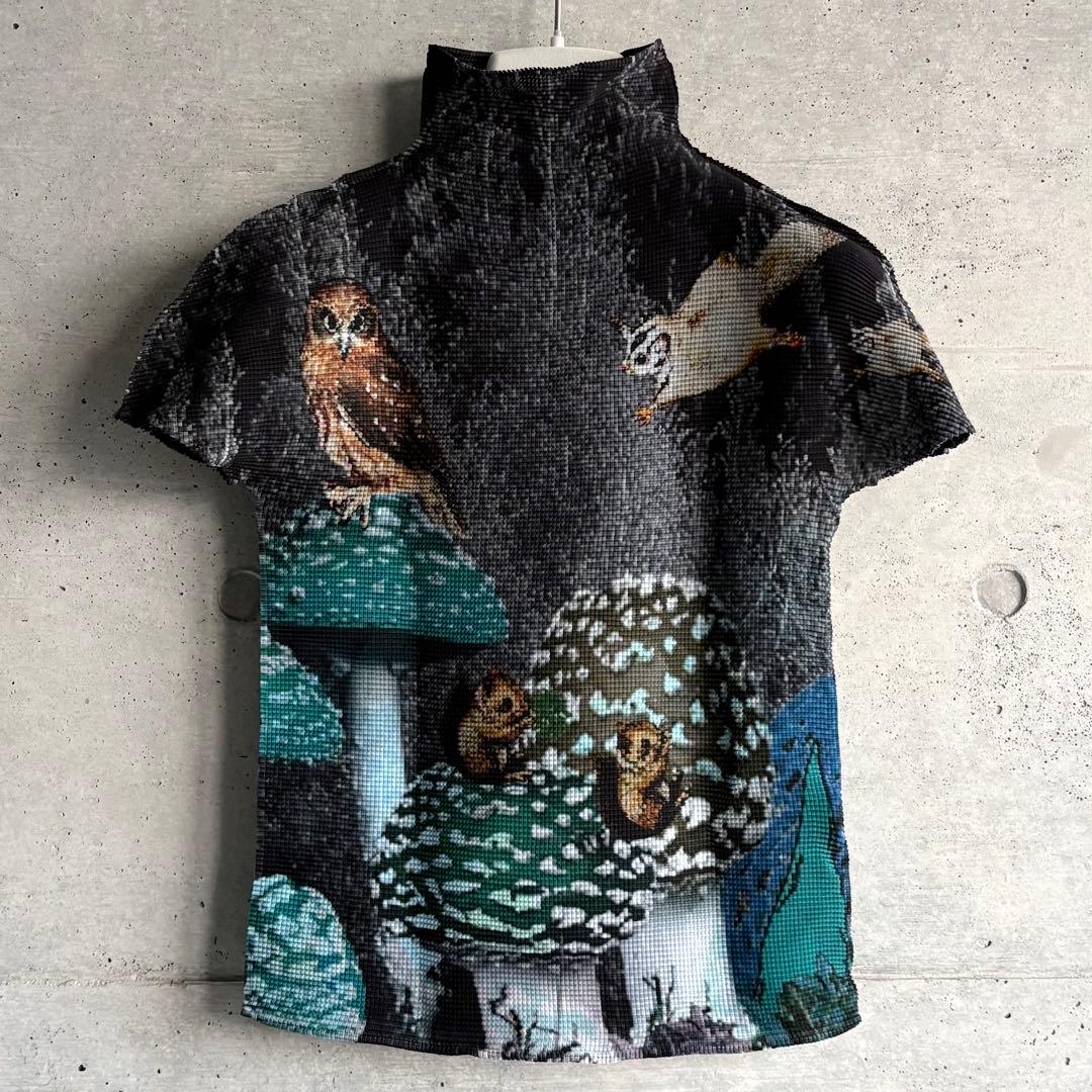 me ISSEY MIYAKE カットソー アニマル フクロウ リス モモンガ