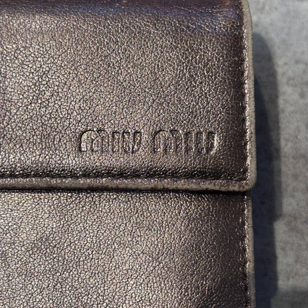 小物 MIU MIU Archive Clasp Wallet y2k Gold