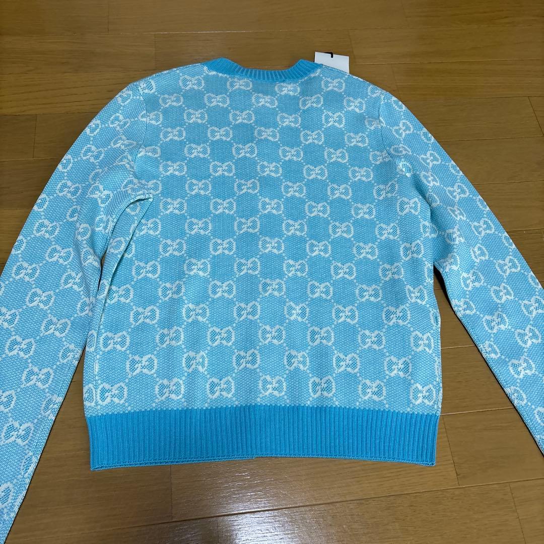 GUCCI グッチ　GG柄　水色 ジャガードカーディガン