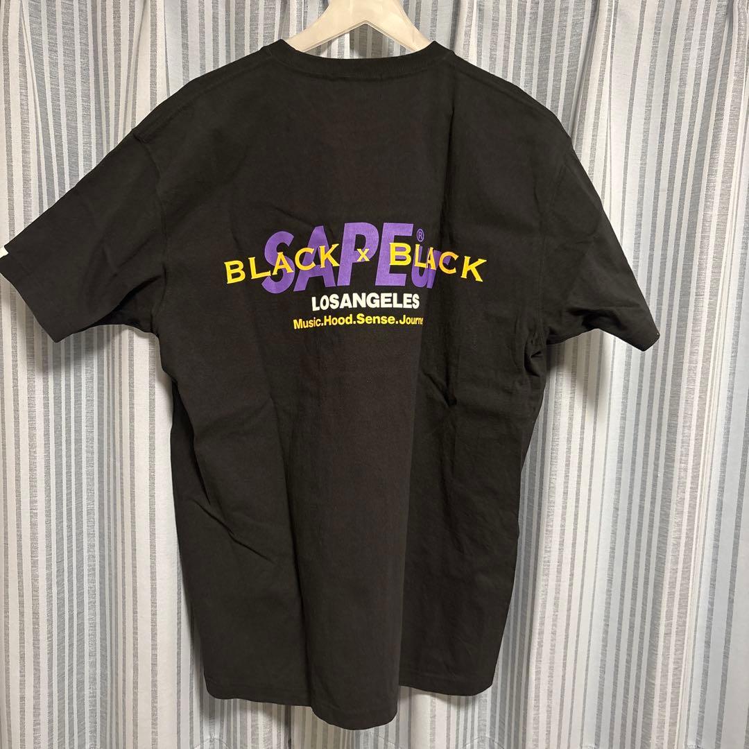 希少！SAPEur black×black コラボTシャツ XXL 黒 サプール
