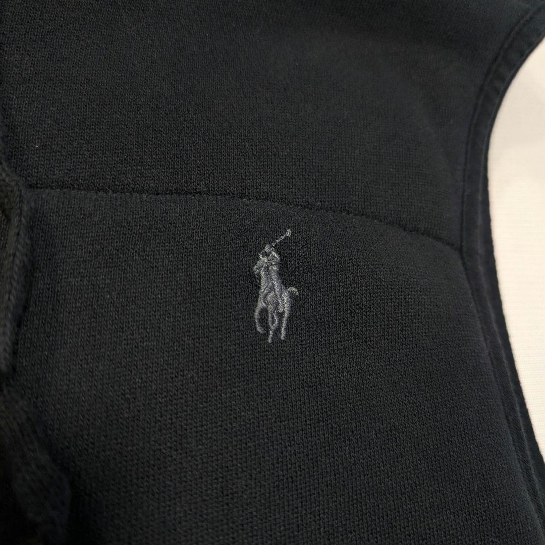 【RALPH LAUREN】ポニー刺繍・裏サーマル中綿ベストジャケット　ブラック