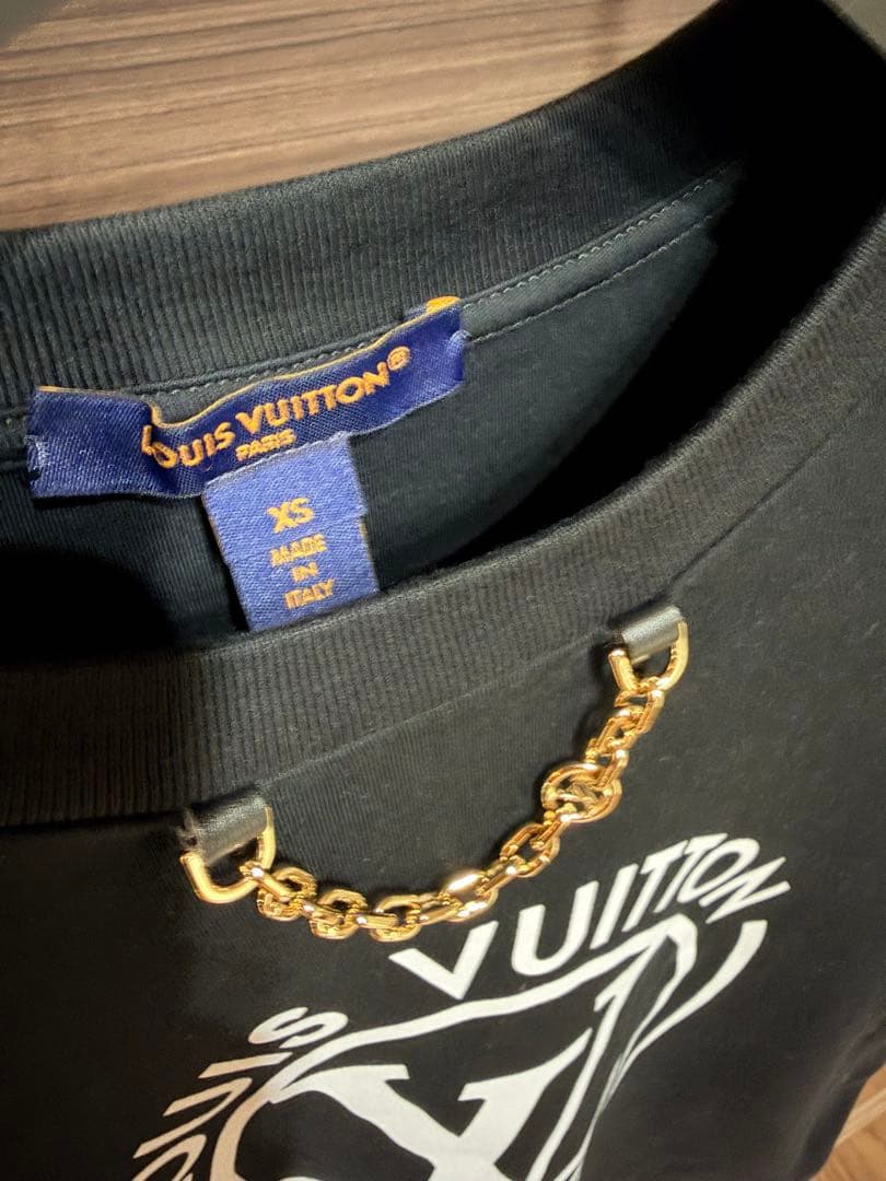 【最終処分・中古美品】ルイヴィトン フロックド LV Tシャツ ブラック XS