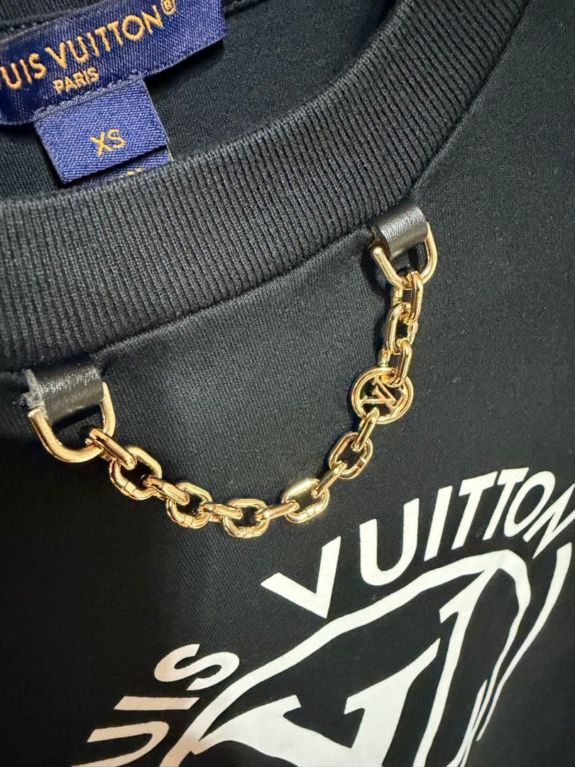 【最終処分・中古美品】ルイヴィトン フロックド LV Tシャツ ブラック XS