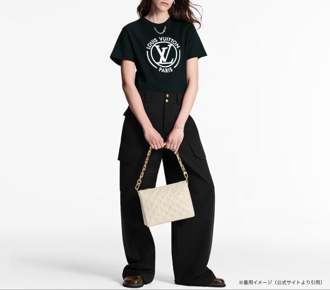 【最終処分・中古美品】ルイヴィトン フロックド LV Tシャツ ブラック XS
