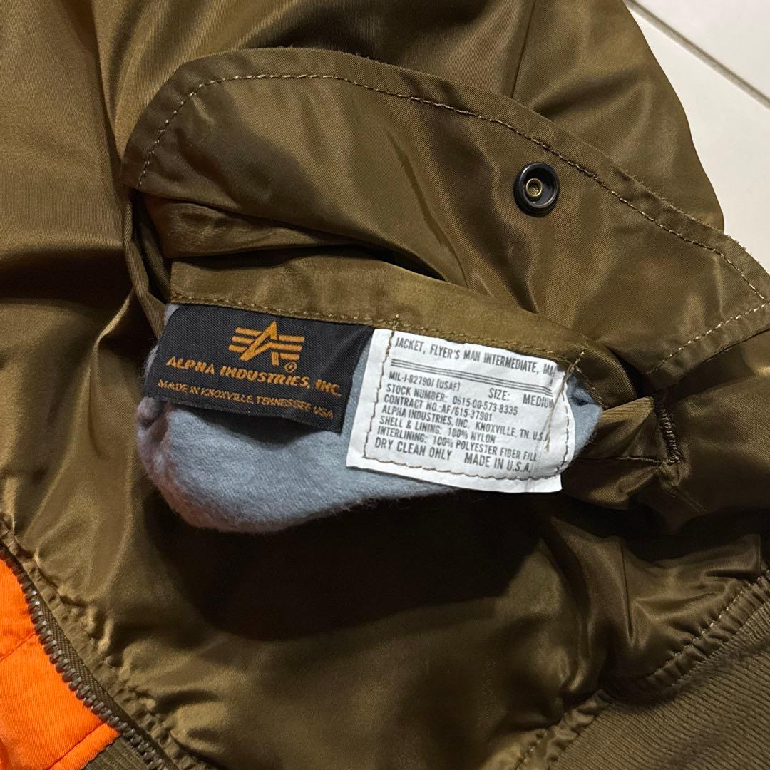 USA製 90年代 ALPHA INDUSTRIES MA-1 カーキ