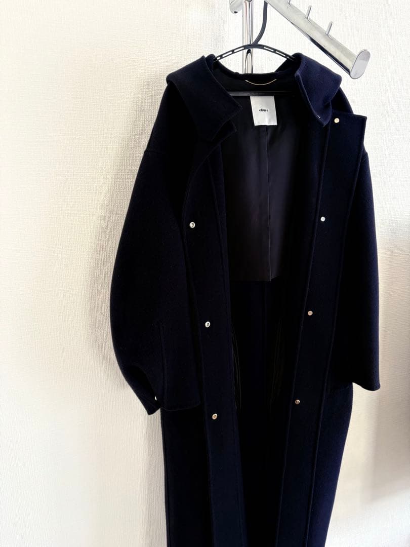ebure フーデットコート　36 ネイビー
