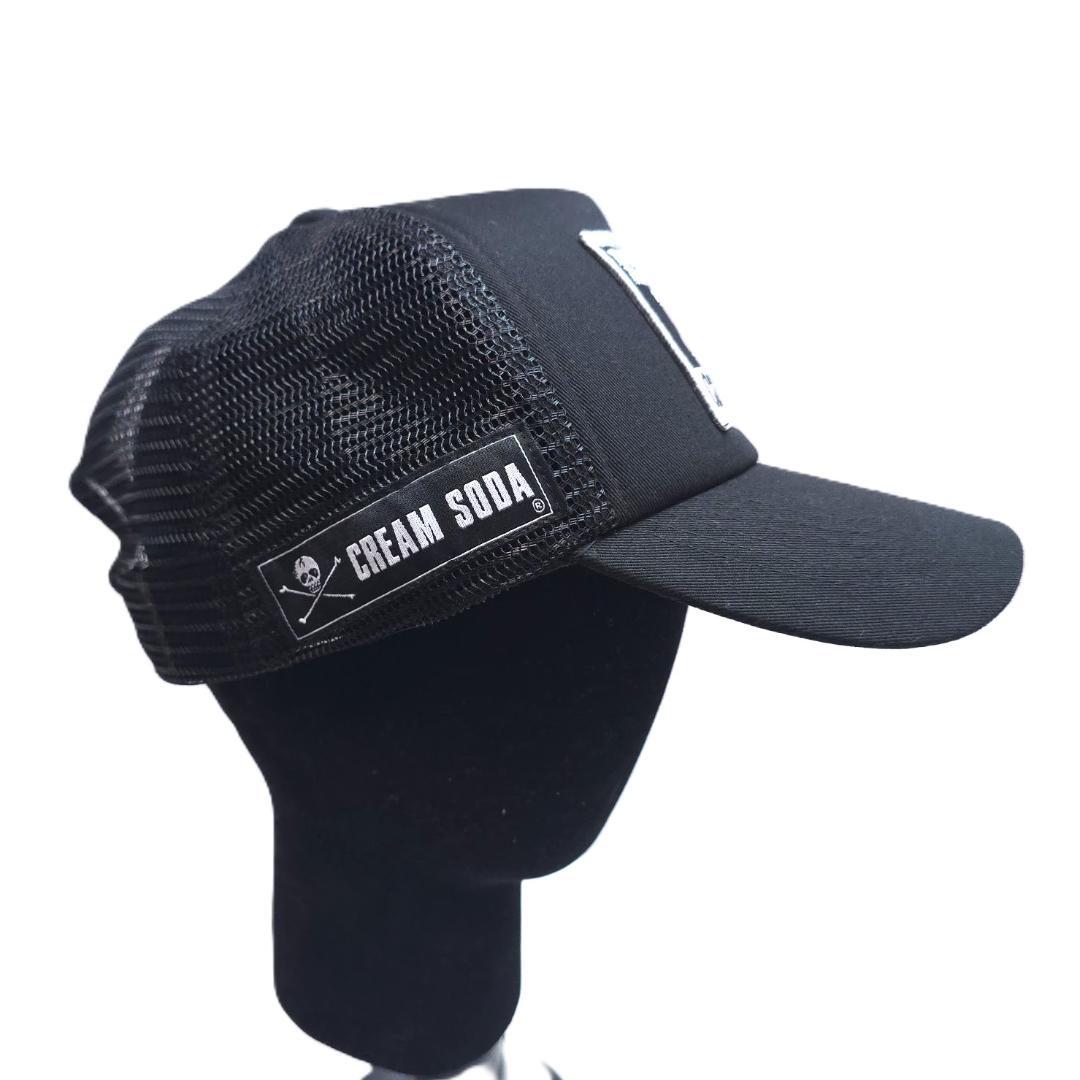 美品【CREAM SODA】 スカル トラッカ―キャップ ブラック メッシュ