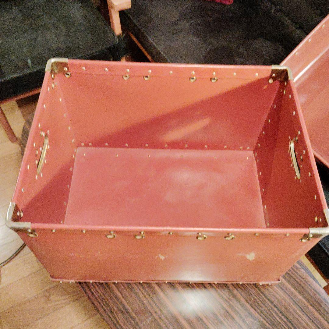 ヴィンテージオレンジ収納ボックスボテ箱