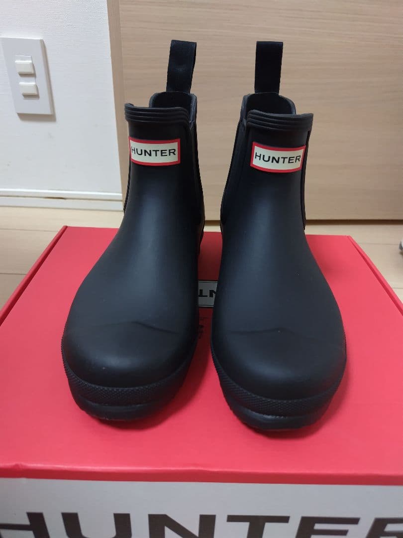 【新品】HUNTER レインブーツ 黒 UK6（25cm）