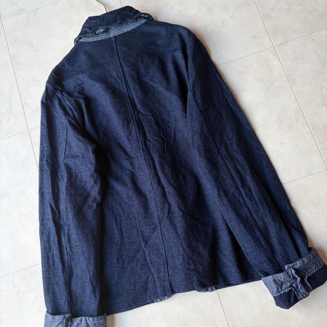 極美品✨日本製 Off du tee インディゴ ワークジャケット 丸襟 紺 M