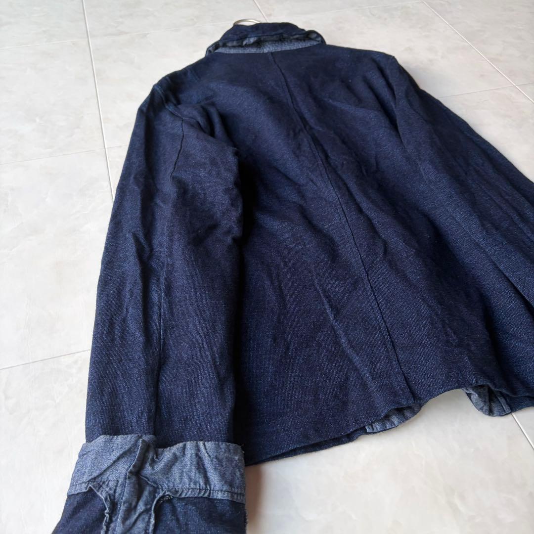 極美品✨日本製 Off du tee インディゴ ワークジャケット 丸襟 紺 M