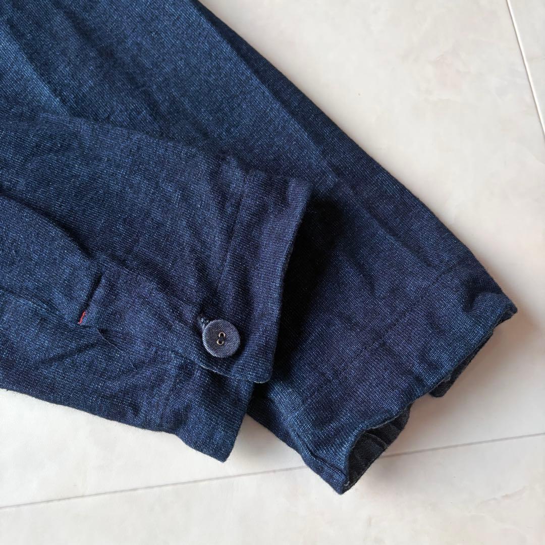 極美品✨日本製 Off du tee インディゴ ワークジャケット 丸襟 紺 M