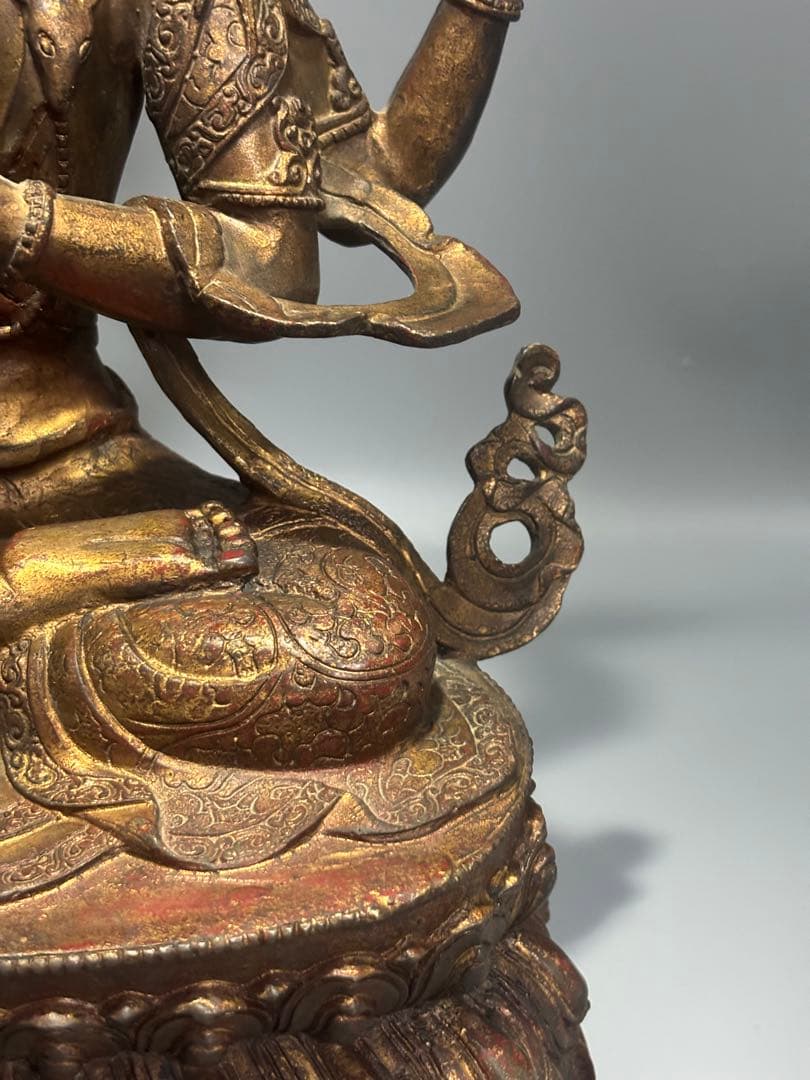 九*愛様 (期間セール)仏教古美術 純銅静座観音 四腕観音仏像文化遺産 文化財仏