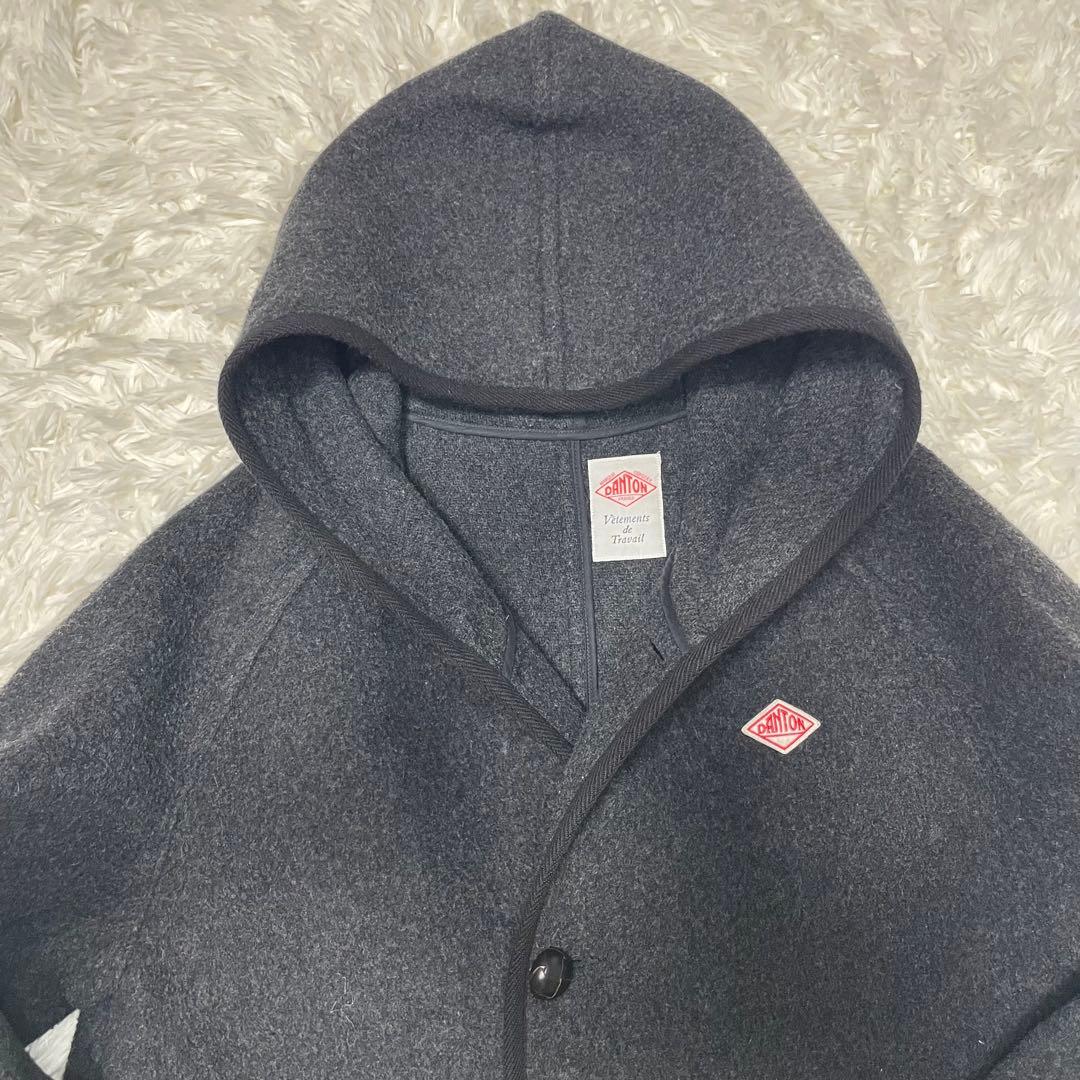 【美品】ダントン ウールモッサ 36 ロングコート チャコール