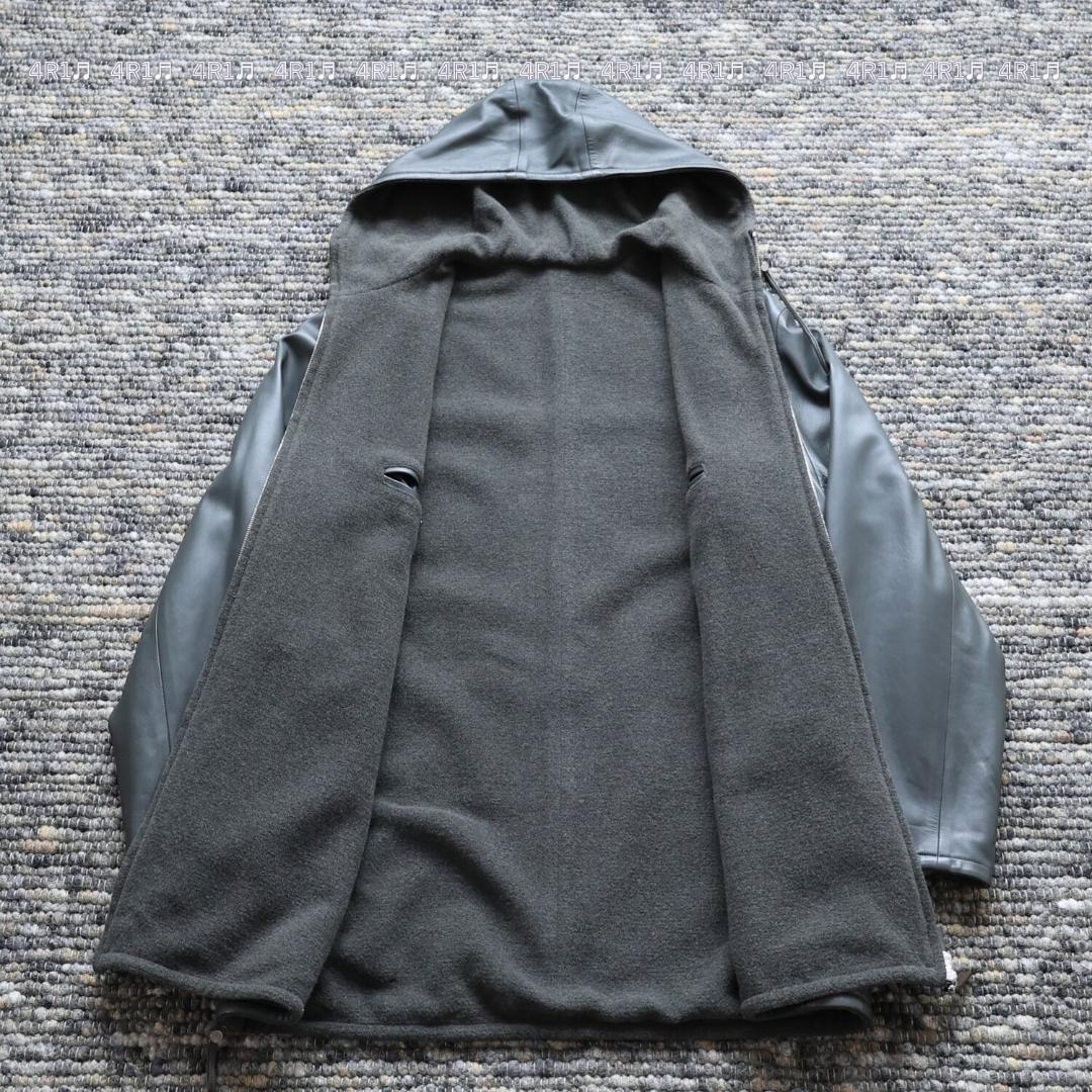 【訳アリ】LOWEW ナッパレザー カシミヤ フードコート モッズコート 48