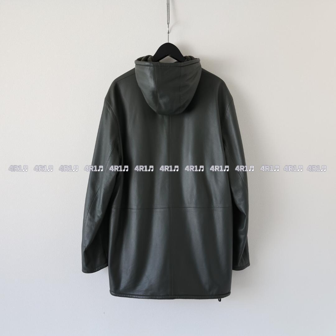 【訳アリ】LOWEW ナッパレザー カシミヤ フードコート モッズコート 48