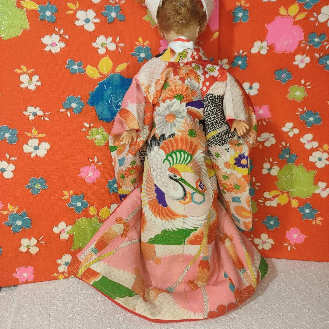 タ*ー様 タミーちゃんサイズ　ハンドメイド　花嫁衣装セット　鶴花柄