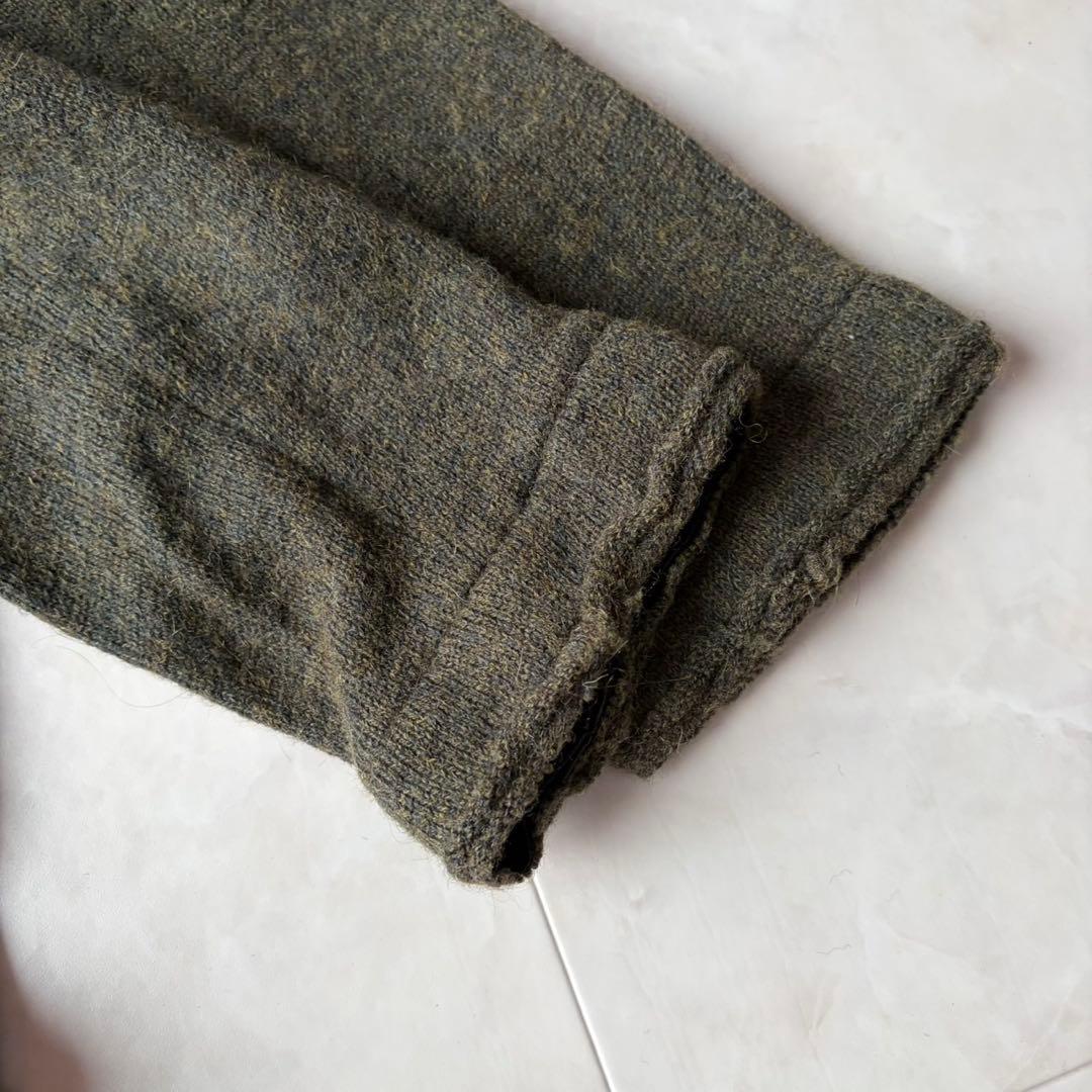パドカレ pas de calais ニットコート ウールリネンアルパカ 緑