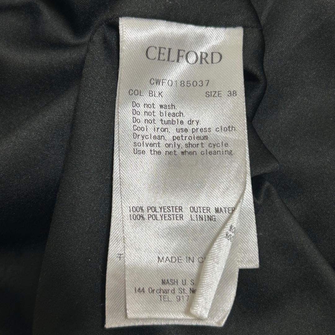 CELFORD セルフォード アシンメトリー ノースリーブ ワンピース 黒 38