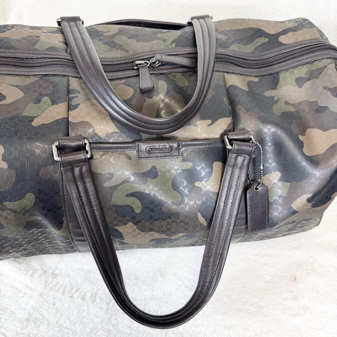 【美品・希少】COACH コーチ 大容量 ボストン ２WAY　カモフラ 迷彩