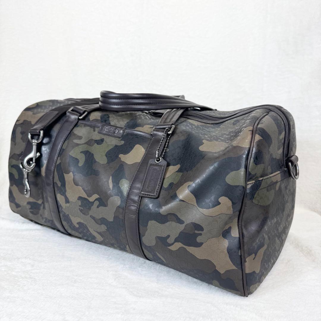 【美品・希少】COACH コーチ 大容量 ボストン ２WAY　カモフラ 迷彩