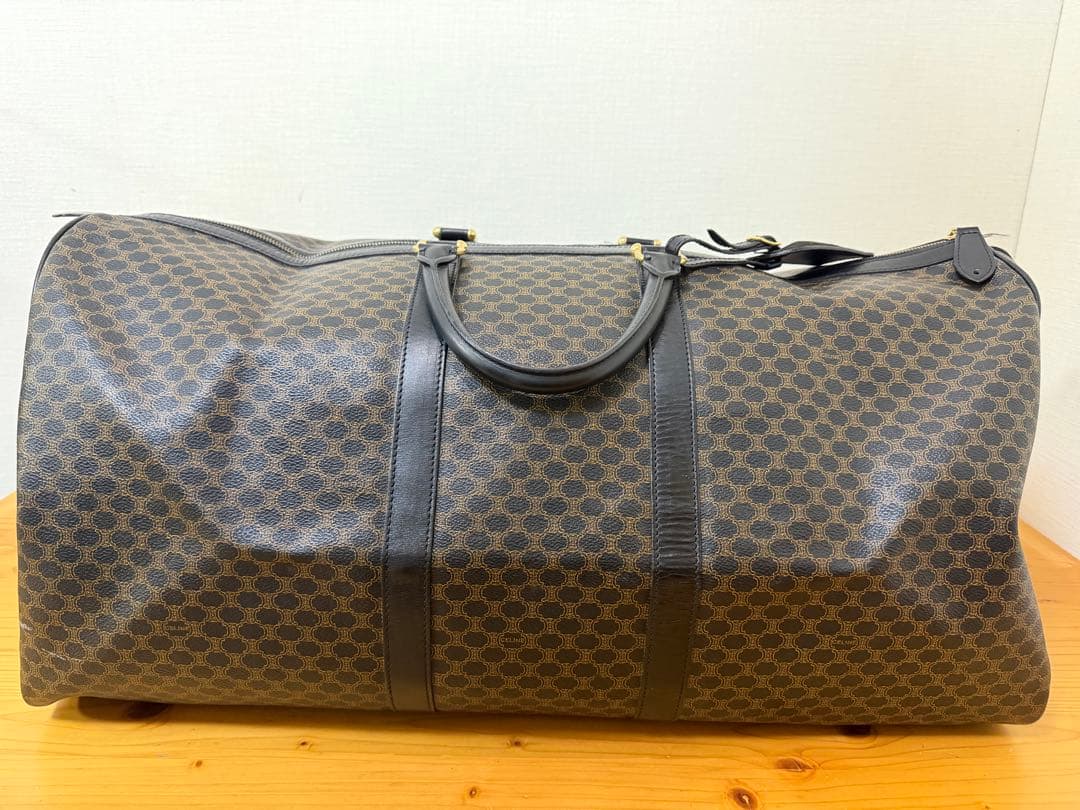 極美品 CELINE ボストンバッグ 黒マカダム トリオンフ 南京錠