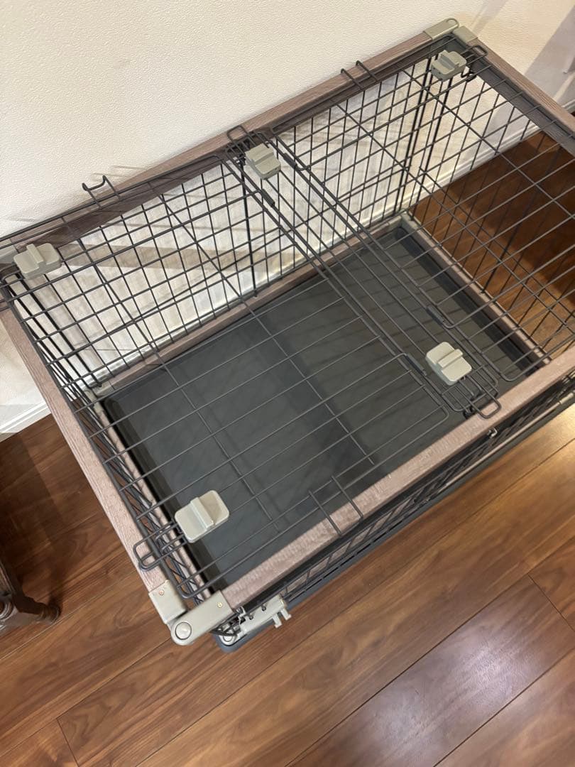 【値下げしました】犬用　ウッディサークル　屋根付き　アッシュグレー