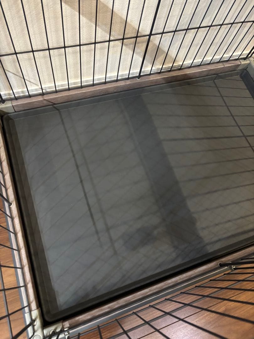 【値下げしました】犬用　ウッディサークル　屋根付き　アッシュグレー