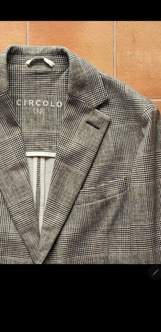 CIRCOLO1901 ジャージージャケット グレンチェック グレー 48サイズ