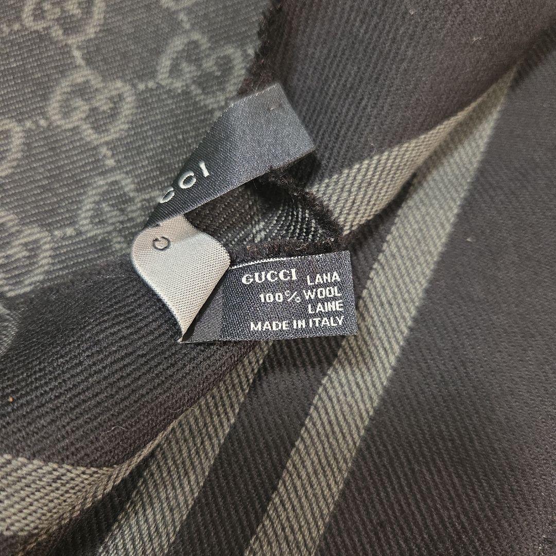 【美品】GUCCI ブラック GGパターン マフラー