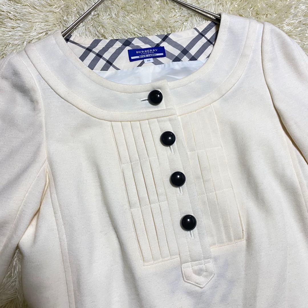 バーバリー ブルーレーベル ピンタック ホース刺繍 ノバチェック ワンピース M