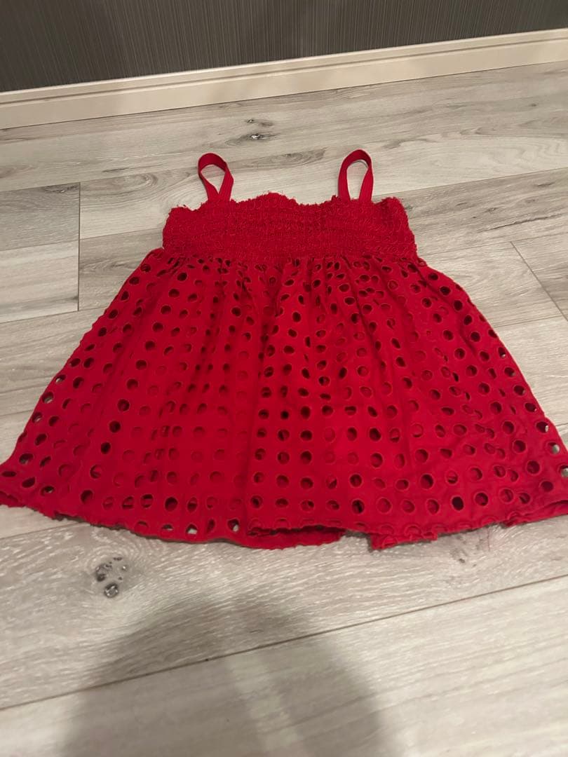 トップス CLANE HOLE DOT SHIRRING TOPS