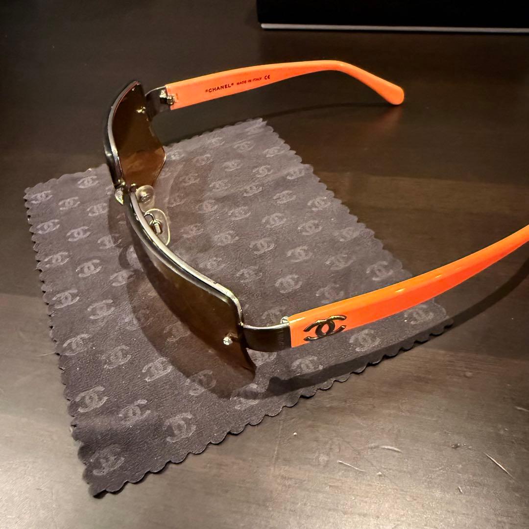 CHANEL シャネル サングラス ココマーク オレンジ ブラウン 4107-B
