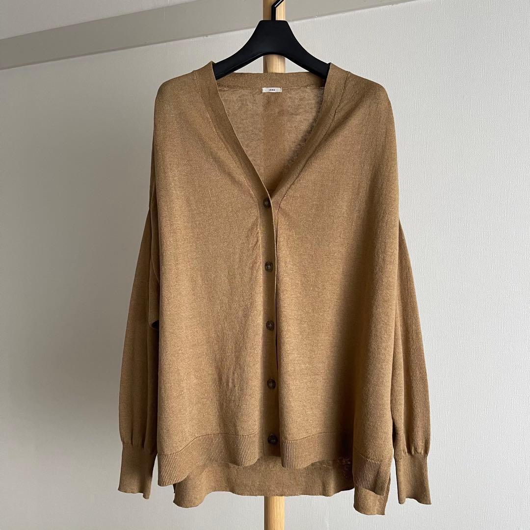 極美品 IENA イエナ Pasha リネンコットンワイド Vネックカーディガン