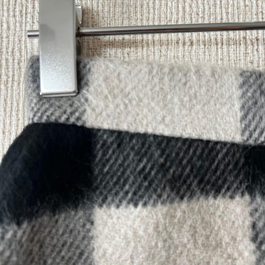 Sheller /ウール混合 ブラックとホワイト チェック 重ね履きキュロット