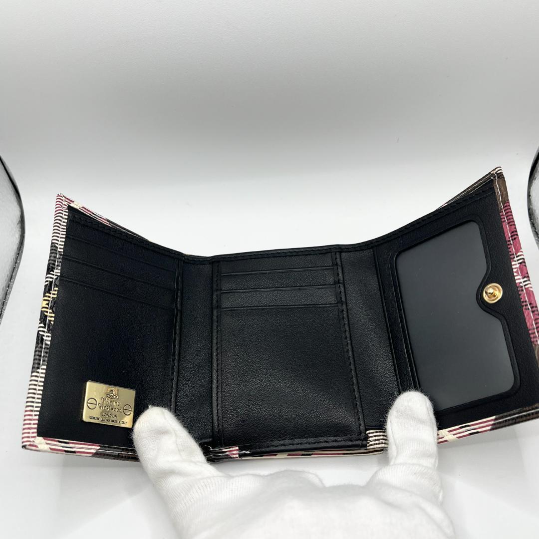 Vivienne Westwood 特価 折財布 チェック 紫 マルチカラー
