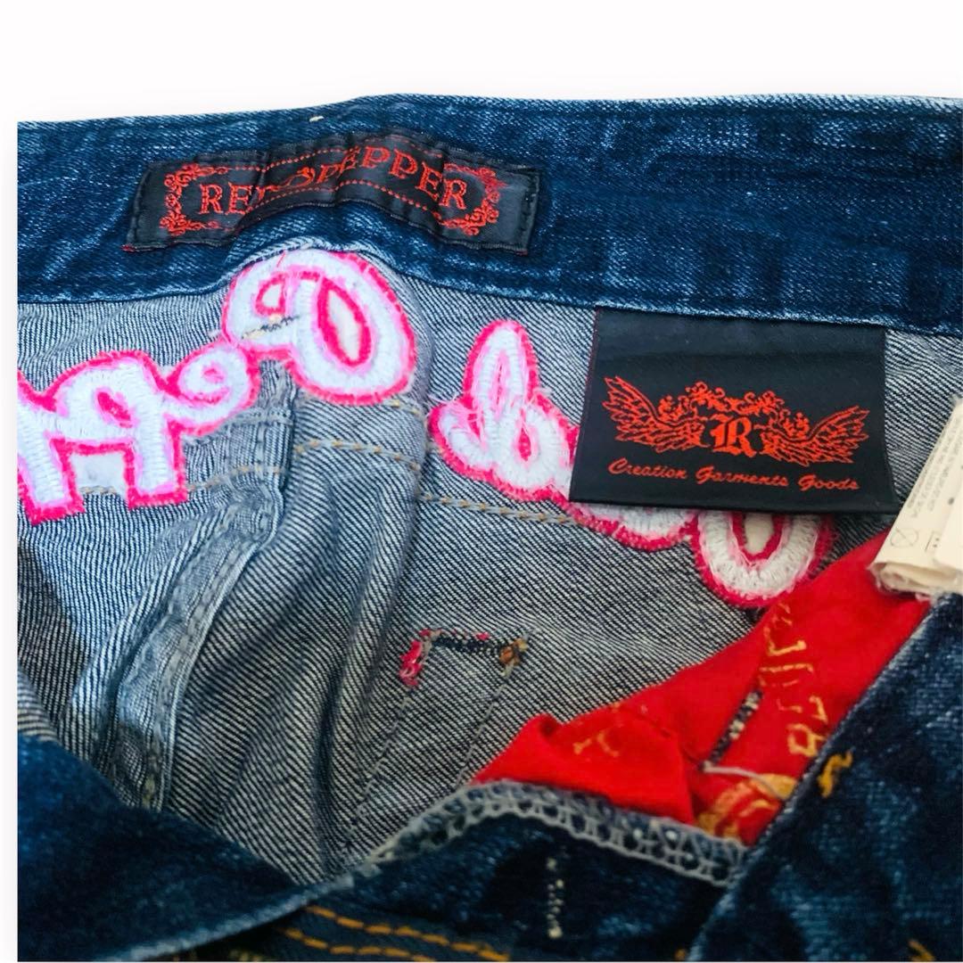 レッドペッパー ブーツカット デニム 鳳凰 刺繍 Y2K ジーンズ レディース