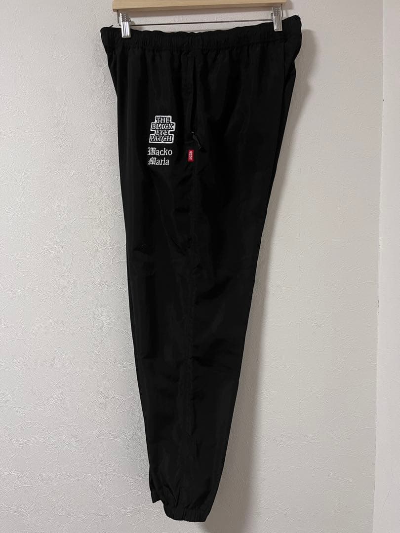 【美品】ワコマリア ブラックアイパッチ コラボ トラックパンツ L ブラック
