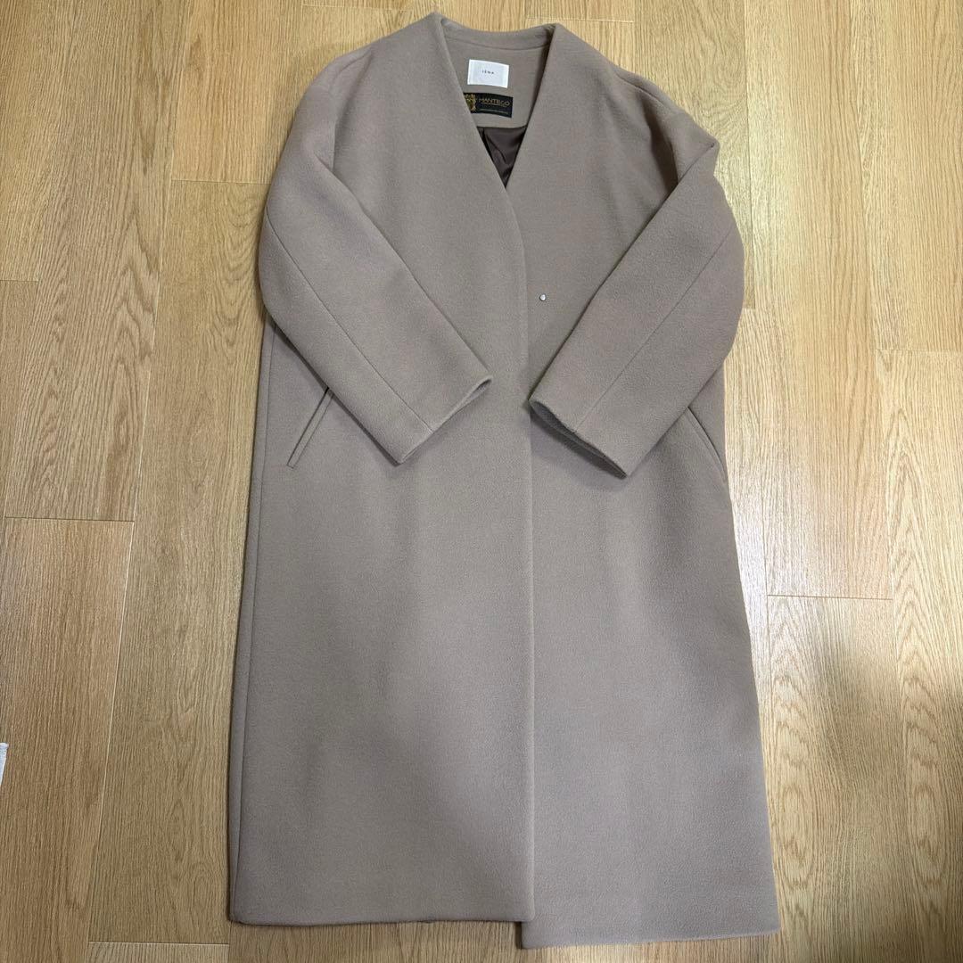 【美品】イエナIÉNA MANTECO ノーカラーコート　サイズ38