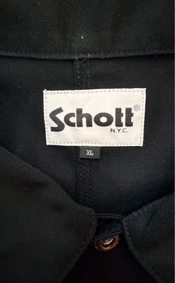 Schott TCカバーオール XL 黒 ワーク