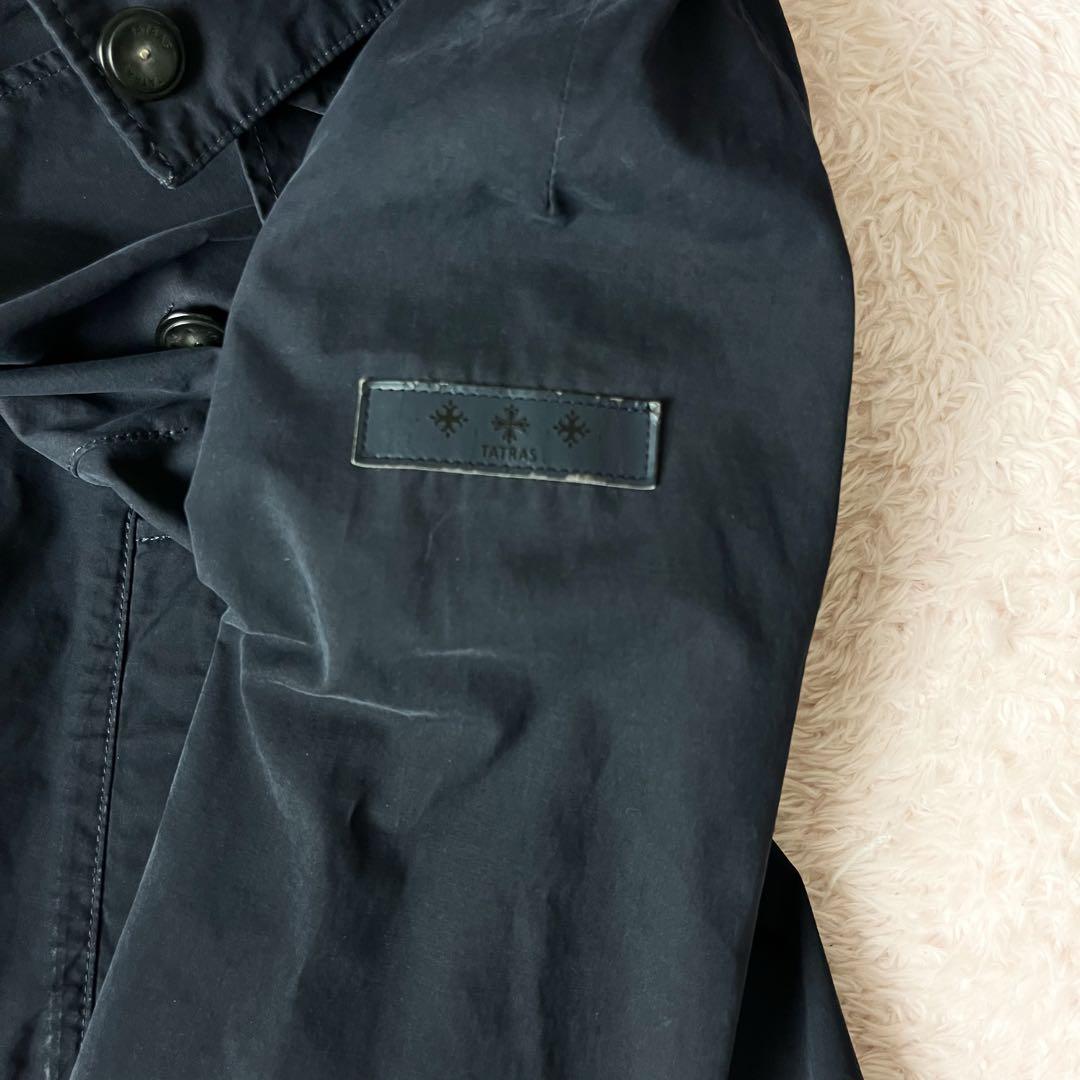 タトラス トレンチコート ロゴワッペン 2WAY フード ネイビー 紺 S
