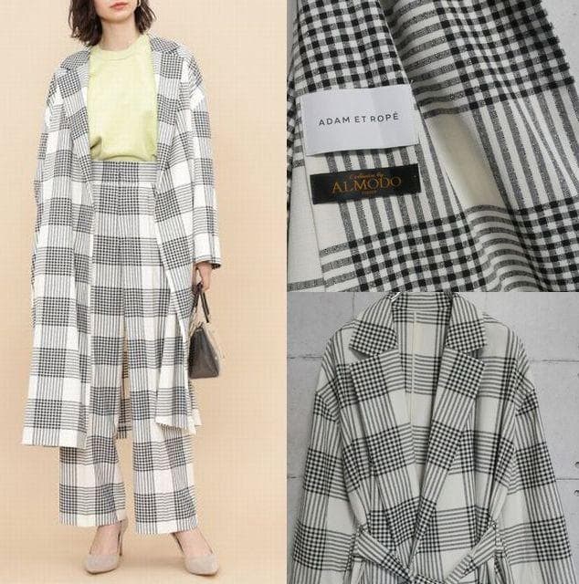 【34100円／薄手春コート】アダムエロペ×ALMODE社別注生地　コート