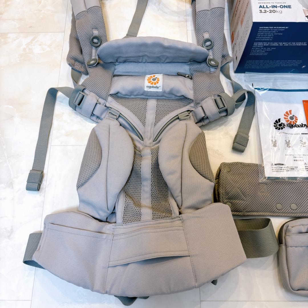 【極美品✨】エルゴベビー　オムニ　360 クールエアメッシュ　グレー　抱っこ紐