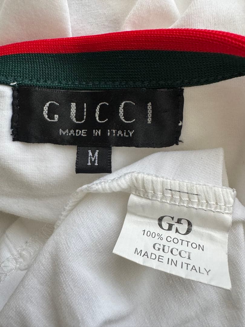 GUCCI グッチ　Tシャツ　トップス　ロゴ　ホワイト　白　ヴィンテージ　GG