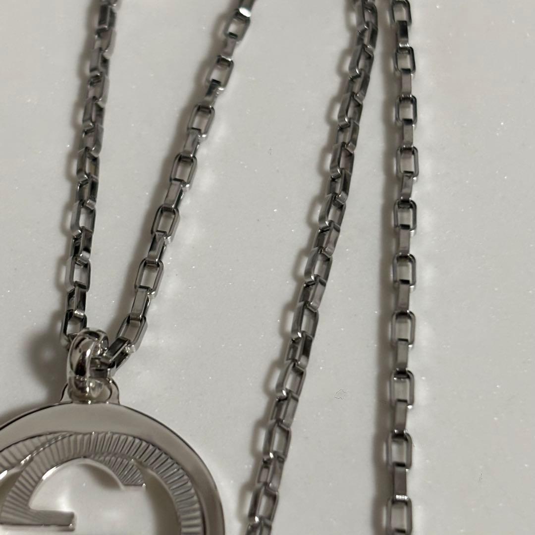 GUCCI 新品同様品　ギョーシェ　インターロッキングネックレス　925シルバー